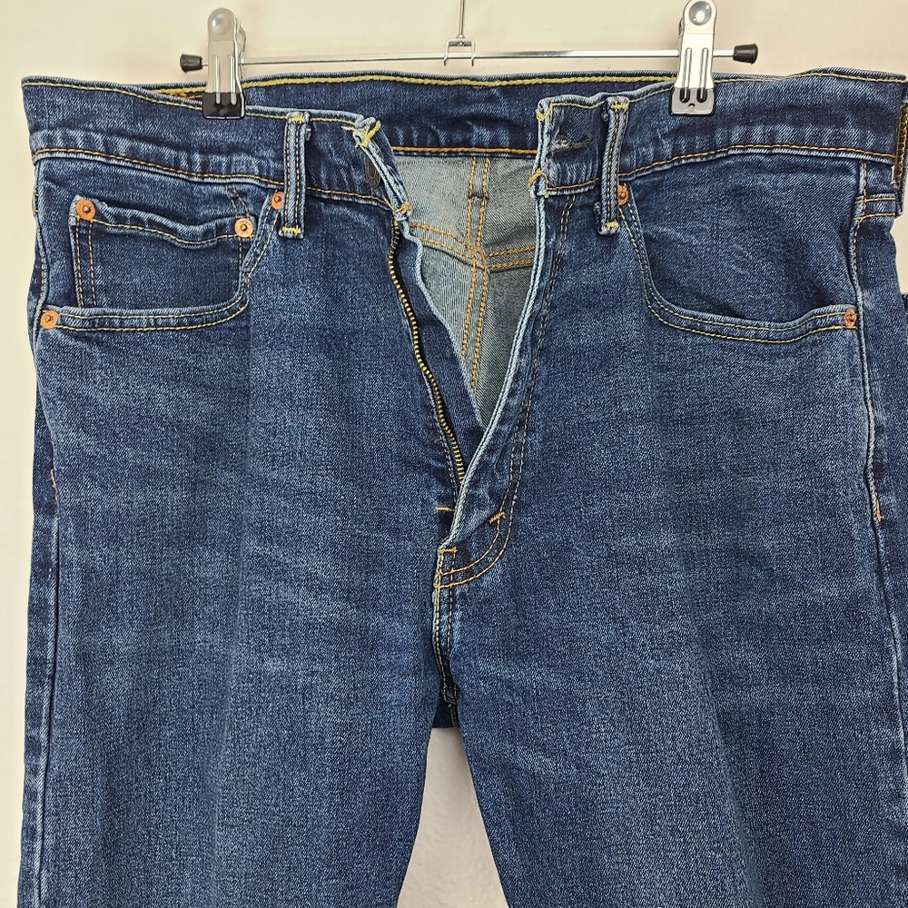 Levi's 505 Jeans Straight Leg Dark Blue Denim Wash Size 36 x 30 - Picture 8 of 11